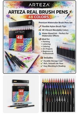 Arteza Real Brush Pens Set of 48 Markers