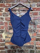 Vintage Retro Navy Blue One Piece Swimsuit