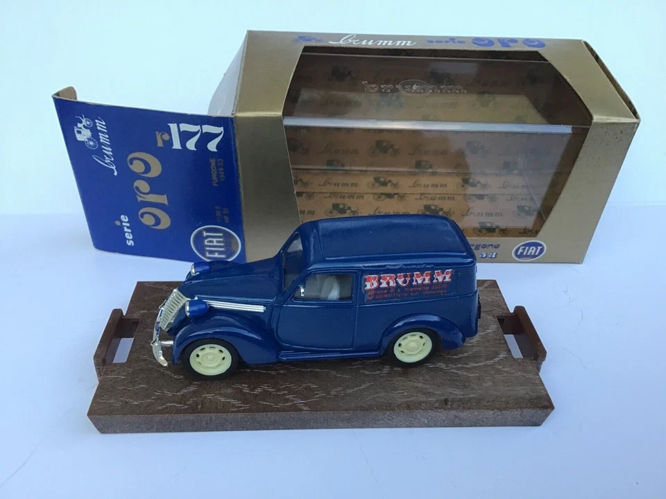 Modello promozionale Brumm n. R177 Fiat 1100E, colore blu, vecchio logo BRUMM - Immagine 3 di 3