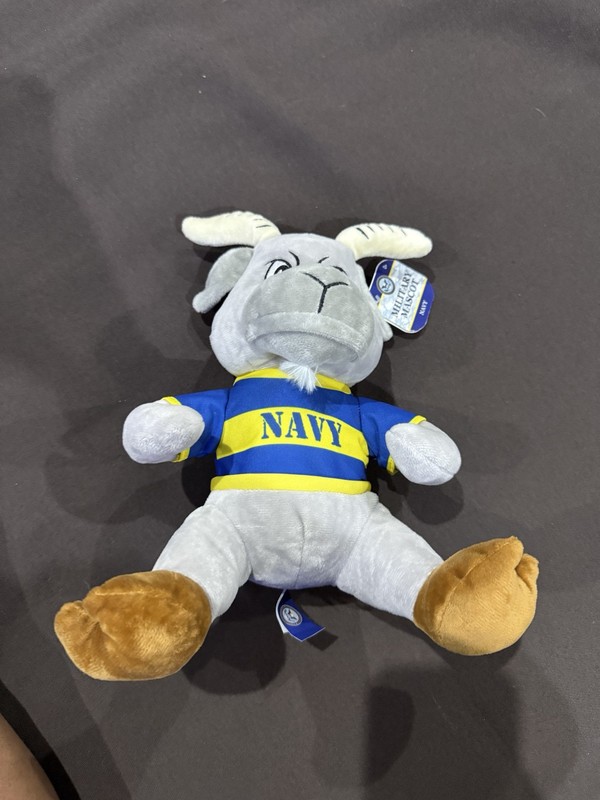 USA Navy Billy Goat Mascot 9" Gray Stuffed Brand New