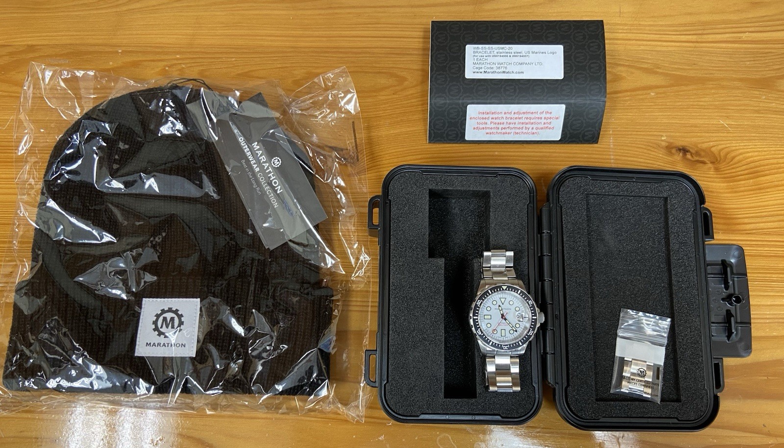 41mm Marathon OSAR-D Arctic White Swiss Diver Automatic Watch on USMC Bracelet