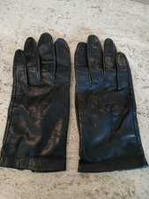 GRANDOE Black Genuine Leather Women's Gloves Size 7 1/2