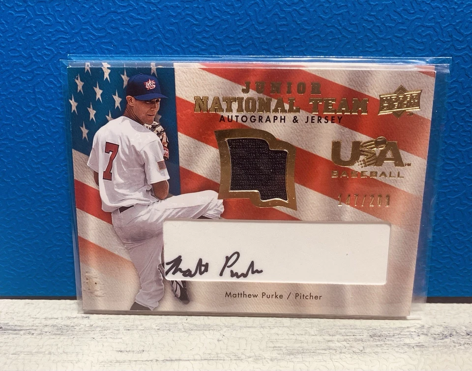 2008 Upper Deck USA Team Baseball Autograph and Game- Used  Lot (7)  /#'d - Image 3 of 4