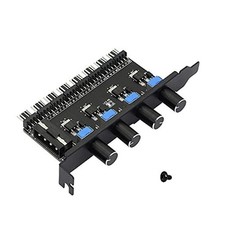 4 Knob Cooling Fan Speed Controller PC 8 Channels 12V Fan Hub for CPU Case