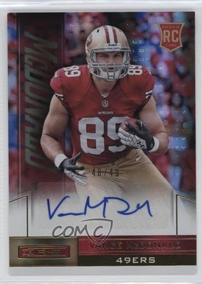 2013 Panini Rookies & Stars /49 Vance McDonald #197 Auto RC 13c1