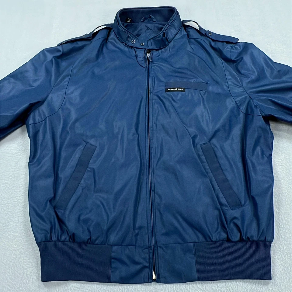 Chaqueta cortavientos vintage solo para miembros para hombre 44 cremallera completa abrigo años 80 hecha en Corea Foto 3 de 4