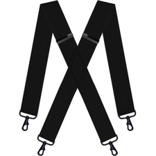 Black Suspenders for Men Heavy Duty Big and Tall Mens Suspenders Snap Hooks X...