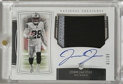 2019 Panini National Treasures Josh Jacobs (Raiders) Rookie Patch Auto /99
