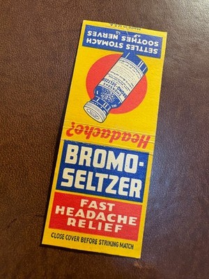 Matchbook cover - Bromo - Seltzer - M117 - comb. ship!