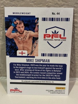 2025 Panini Contenders PFL Debut MIKE SHIPMAN #44 Season Ticket