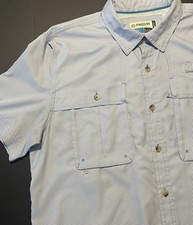 Magellan Short Sleeve Men  s Fish Gear Shirt Large Angler Fit MagWick Blue Check