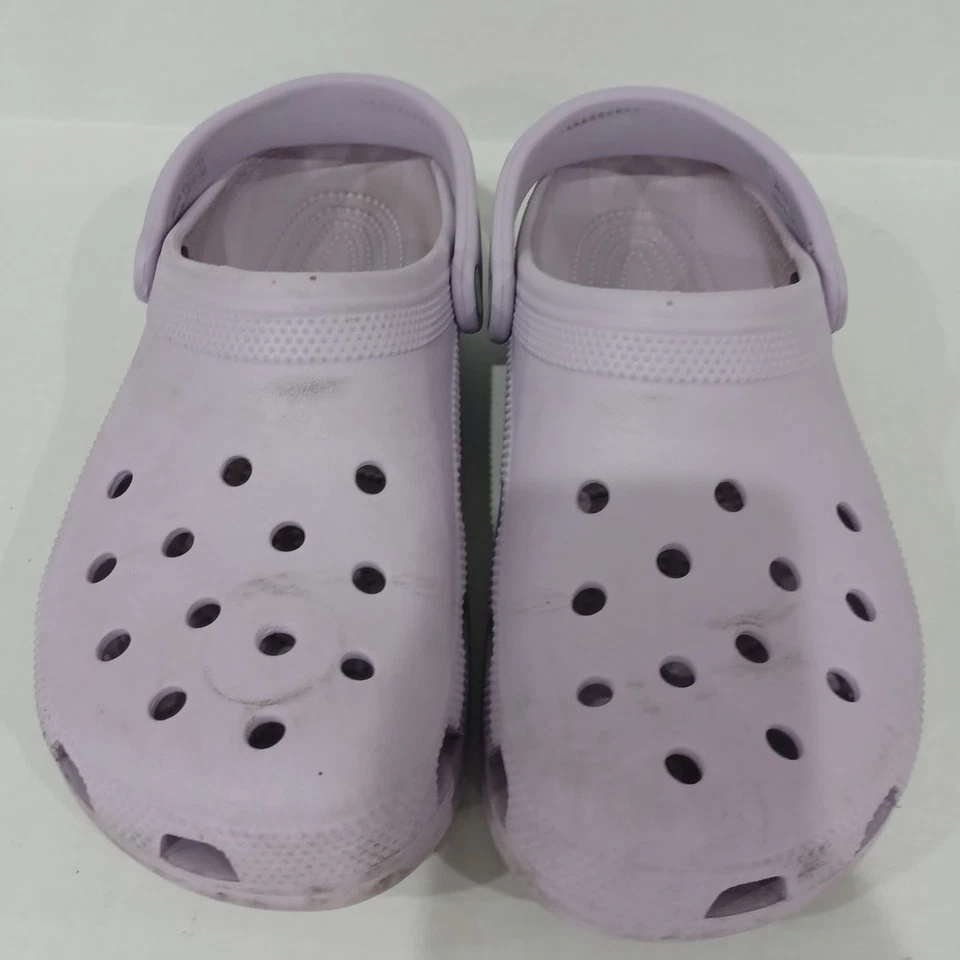 Zueco de plataforma clásico CROCS para mujer talla 10 blanco sin cordones cómodo violeta claro Foto 2 de 4