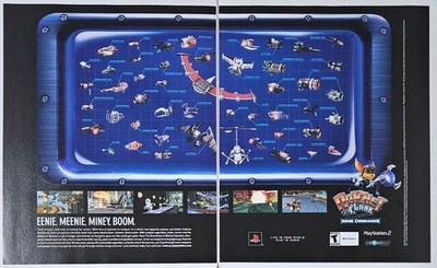Ratchet & Clank Going Commando PS2 Magazine Ad 2-Page Vintage Print 2004