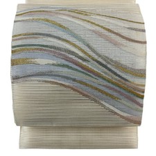 JAPANESE KIMONO BELT NAGOYA OBI SUMMER CREAM PURE SILK AA8432