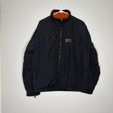 VTG Abercrombie Men's Blue/Orange Reversible Nylon Fleece Full Zip Jacket Sz M