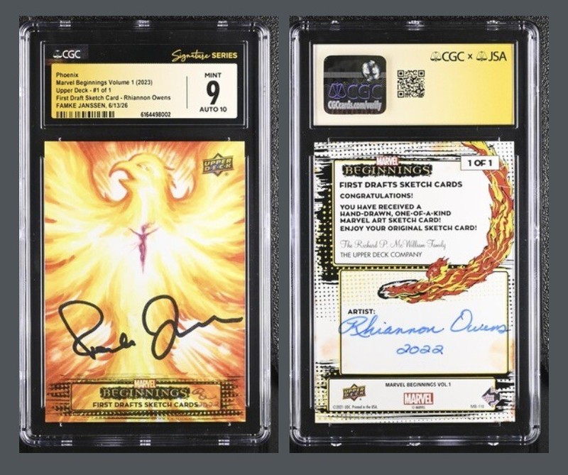 Marvel Beginnings 1-1 Sketch Cards Famke Janssen Auto 🔥
