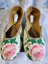 Women mojari jutti slippers traditional multi color handmade Punjabi Style Rose