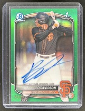 2025 Bowman Chrome Bo Davidson Auto Green Refractor 1st Prospect #/99 Giants