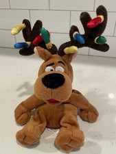 1998 Christmas 12" Scooby-Doo Antlers Bean Bag Plush Warner Bros Studio Store