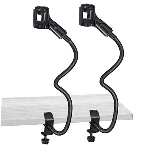 2 Sets Gooseneck Mic Stand 13 in Flexible Desktop with Desk Clamp
