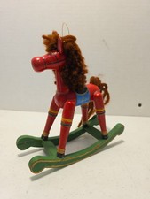 Holiday Collector Ornament Rocking Horse Wooden Vintage