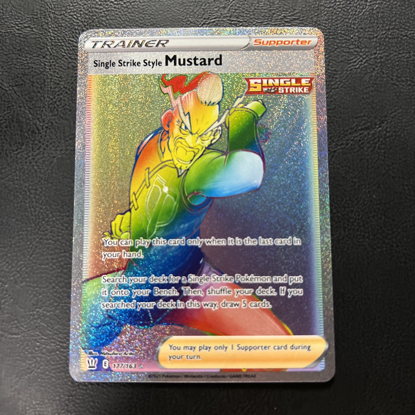 Pokemon TCG Single Strike Style Mustard 177/163 Battle Styles Secret Rare NM