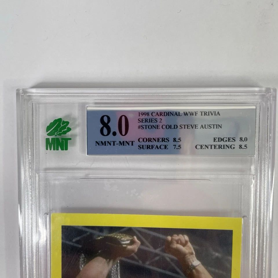 Stone Cold Steve Austin 1999 Cardinal Wrestling WWF PSA 8 Trivia Trading Card - Image 4 of 4