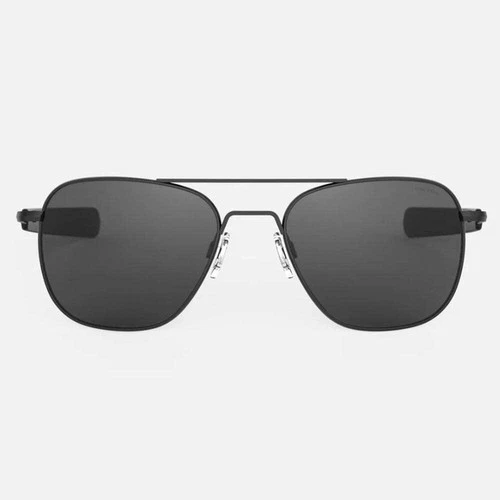 Sunglasses Randolph AF322 55 20 140 matte black American Gray glass lens 100% Au