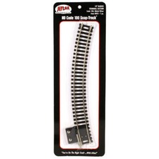 Atlas 845 HO-Scale Code-100 18" Radius Curve Terminal Track Nickel Silver, Black