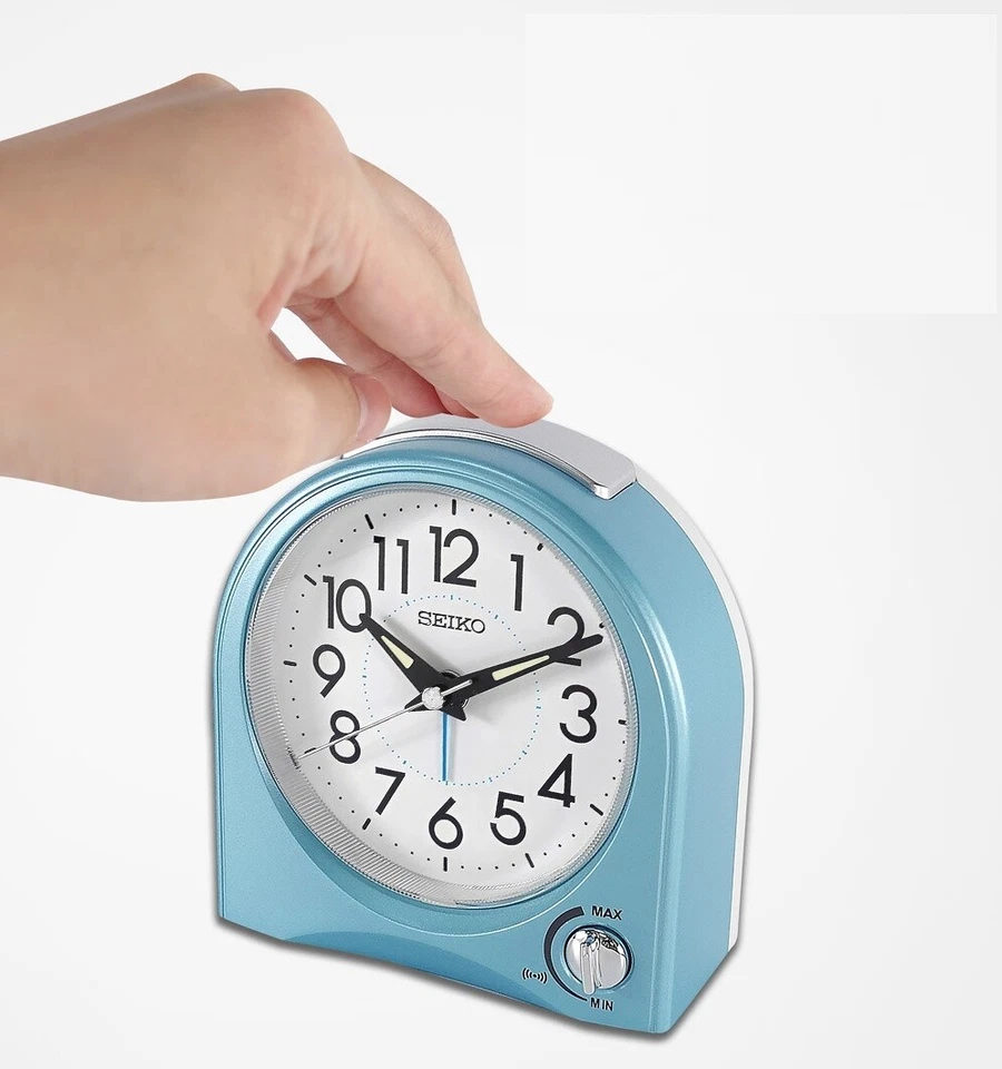 SEIKO alarm clock luminous quite sweep snooze light QHE1204 volume control - Image 4 of 4