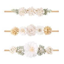 Baby Headbands Set Flower Hair Bows Accessories-Elastic Hair Band Crown FLora...