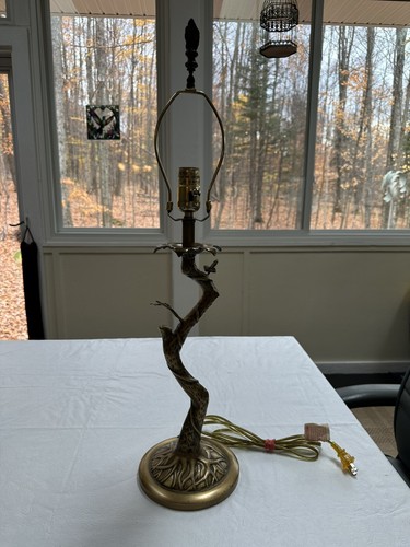 Vintage Lamp Appears To Be Bronze Shaped Like A Tree Very Heavy - Picture 4 of 7