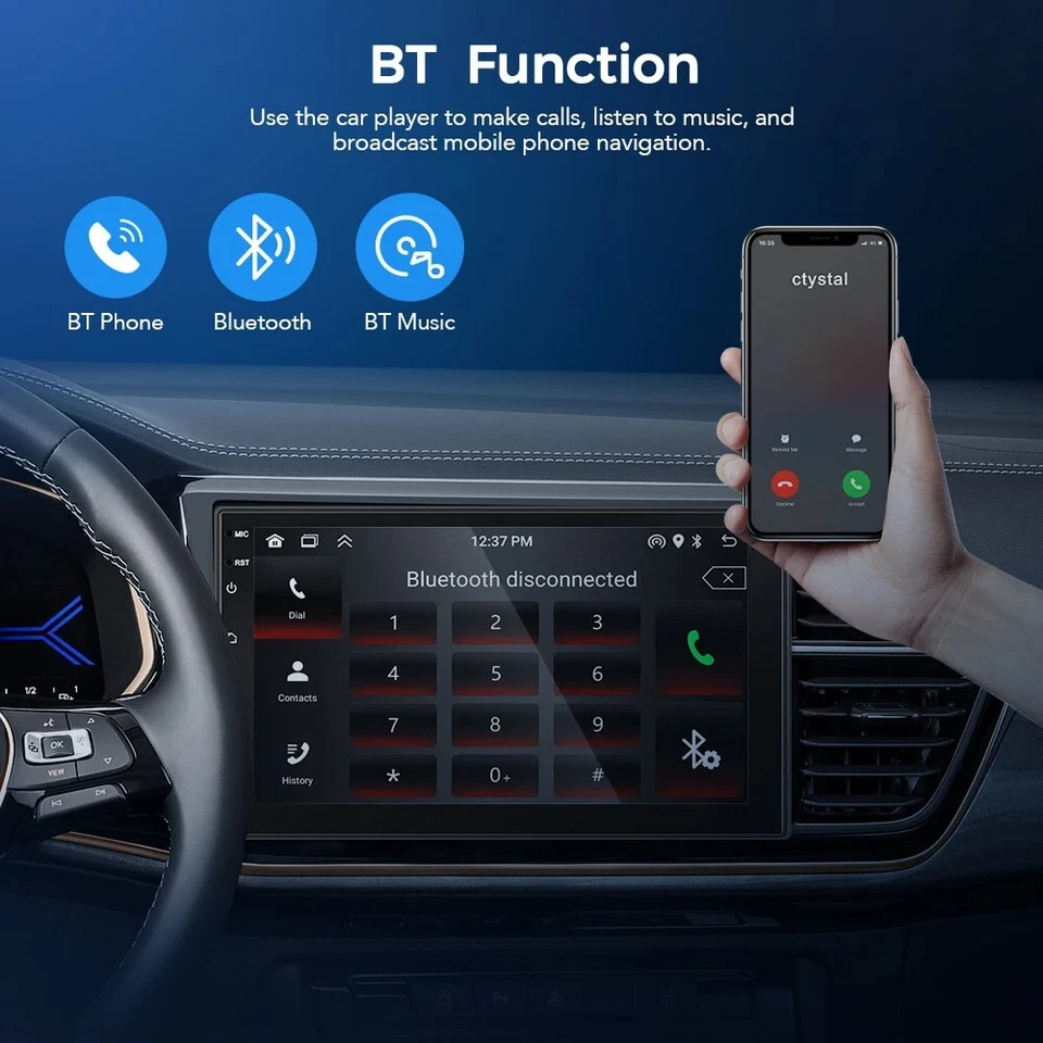 AUTORADIO STEREO 2DIN UNIVERSALE ANDROID AUTO CARPLAY GPS WIFI  2G RAM 32GB 7" - Immagine 4 di 4