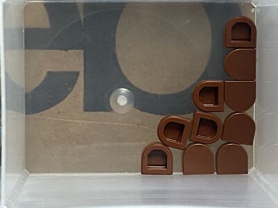 LEGO Parts - Reddish Brown Tile 1 x 1 Half Circle Extended - No