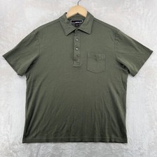 Michael Kors Men's Size L Solid Military Green Cotton Short Sleeve Polo Shirt