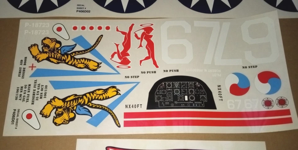 Top Flite P-40E Warhawk Gold Edition 60 Tamaño RC Modelo Avión Calcomanías Fabricantes de Equipo Original ¡Nuevo! Foto 3 de 4