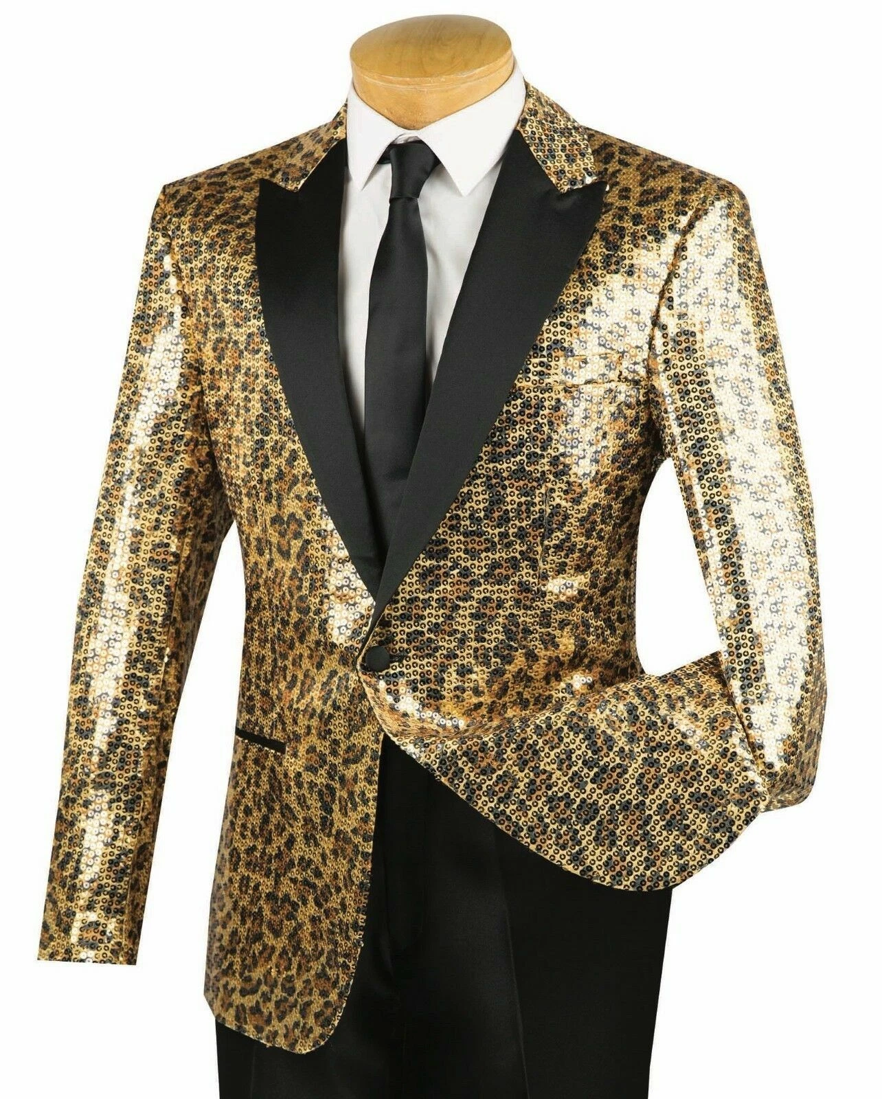 Men's Gold Leopard Print Sequins Peak Lapel Tuxedo Prom Party Dinner Suit Blazer
Opens in a new wind