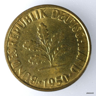 Germany West 10 Pfennig 1950G, Coin, Inv#C013