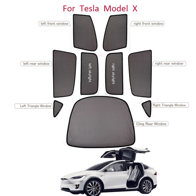 For Tesla Model X Sun Visor Mesh Magnet Side Window Sun Shade Custom Fit