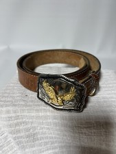Eagle Metal Belt Buckle And Hand Tooled Belt Personalized “Bill” Made In USA