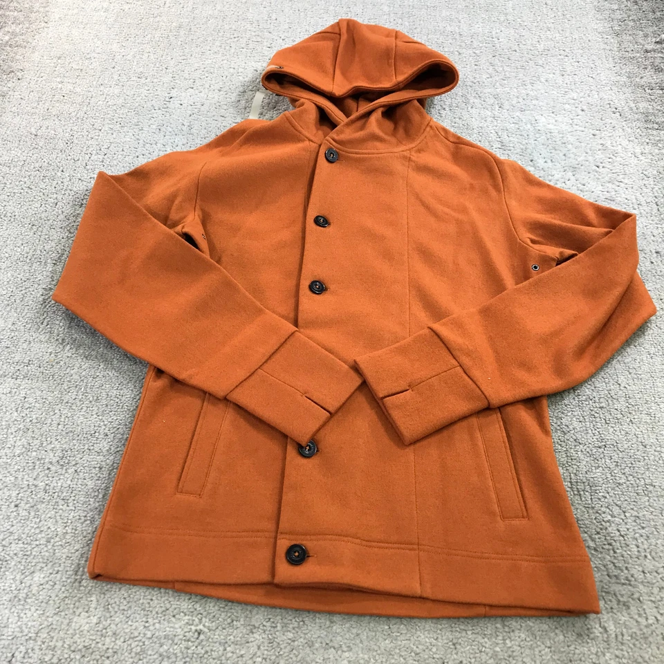 Chaqueta Donrad Duncan diseñada para el movimiento para hombre mediana botón frontal sudadera con capucha lana Foto 3 de 4