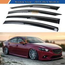 For 2014-2021 Mazda 6 JDM Wavy Mugen Style Window Visors Rain Guards Deflectors