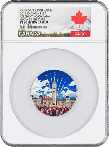 2017 $30 Celebrating Canada Day Glow in the Dark - NGC Graded