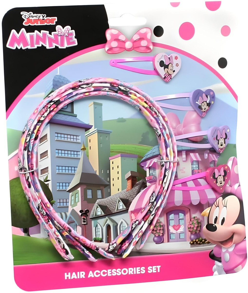 mimi Minnie Mouse 8 Piece Hair Accessory Kit, 4 Hairbands, 4 Hair