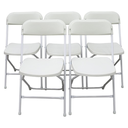 5pcs White Plastic Folding X-Shaped Stackable Chairs for Commercial/Wedding - Picture 13 of 24