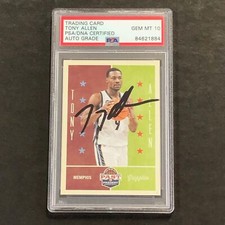 2012-13 Panini Past and Present #82 Tony Allen Signed Card AUTO 10 PSA Slabbed G