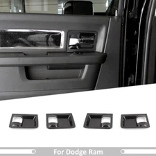 Interior Door Handle Bowl Bezel Overlay Cover Trim For Dodge RAM 1500 10+ Carbon