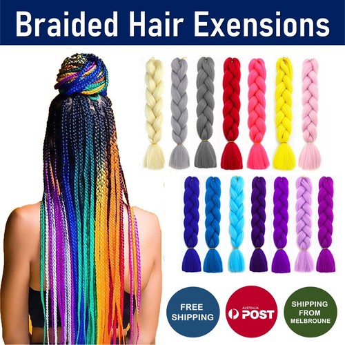 JUMBO Braiding Hair 60cm Hair Extensions Synthetic Fiber Crochet Braid Kanekalon - Picture 2 of 31