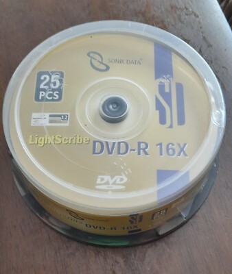 25 Stück Sonik Data Lightscribe Rohlinge DVD-R Discs