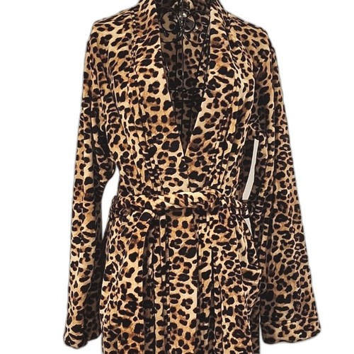 Gilligan & O'Malley Animal Print Bademantel Medium Gürtel Loungewear Mobwife